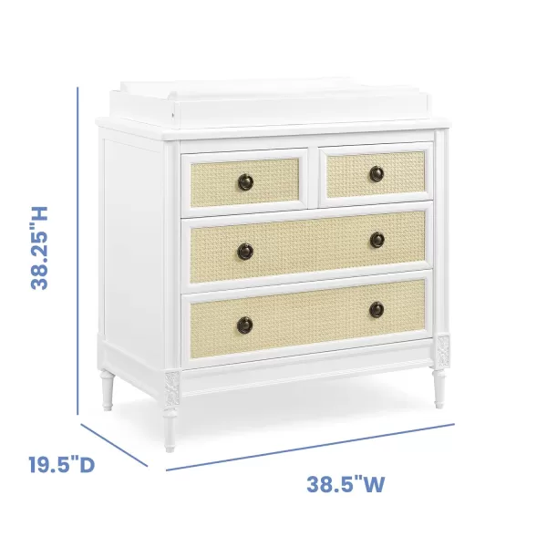 Delta Children Madeline 4 Drawer Dresser with Changing Top and Interlocking Drawers - Greenguard Gold Certified, Bianca White