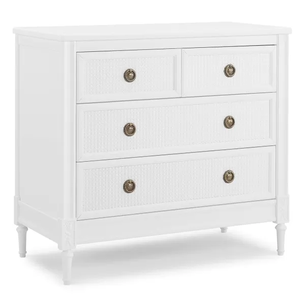 Delta Children Madeline 4 Drawer Dresser with Changing Top and Interlocking Drawers - Greenguard Gold Certified, Bianca White