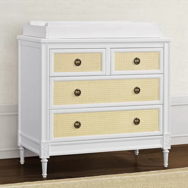 Delta Children Madeline 4 Drawer Dresser with Changing Top and Interlocking Drawers - Greenguard Gold Certified, Bianca White