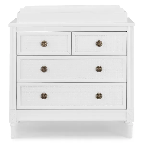Delta Children Madeline 4 Drawer Dresser with Changing Top and Interlocking Drawers - Greenguard Gold Certified, Bianca White