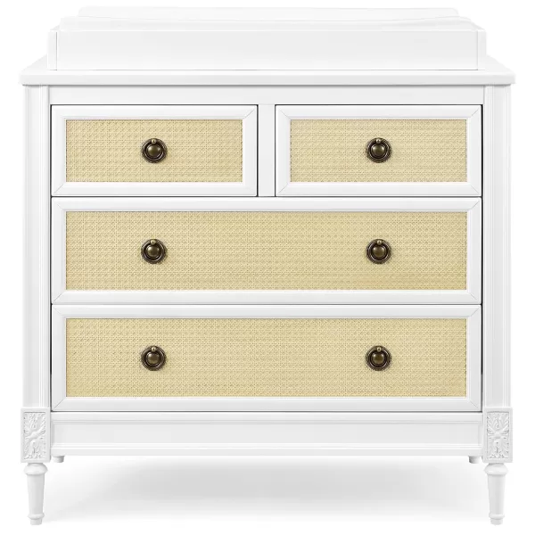 Delta Children Madeline 4 Drawer Dresser with Changing Top and Interlocking Drawers - Greenguard Gold Certified, Bianca White
