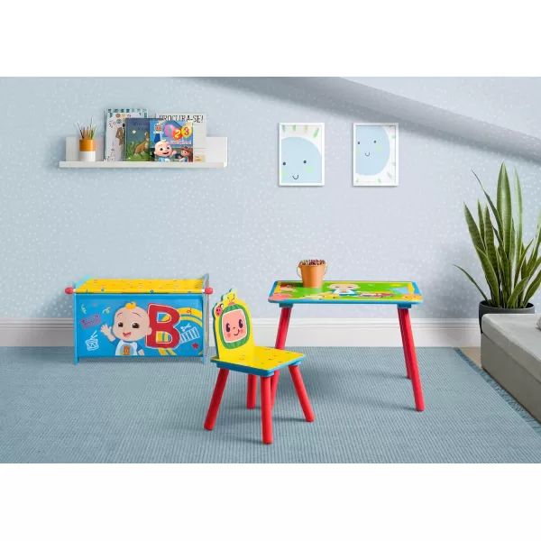 Delta Children - Marvel Spidey and His Amazing Friends 3-Piece Toddler Playroom Set – Includes Table, Chair and Toy Box, Blue/Red