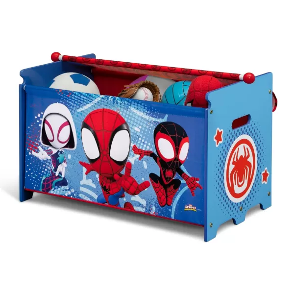 Delta Children - Marvel Spidey and His Amazing Friends 3-Piece Toddler Playroom Set – Includes Table, Chair and Toy Box, Blue/Red