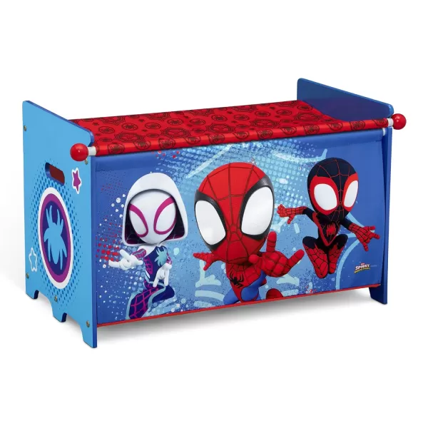 Delta Children - Marvel Spidey and His Amazing Friends 3-Piece Toddler Playroom Set – Includes Table, Chair and Toy Box, Blue/Red