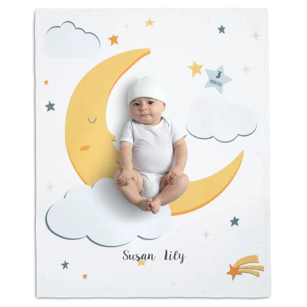 Delta Children Milestone Baby Blanket – Monthly Blanket for Pictures – Photo Blanket for Newborns, Space