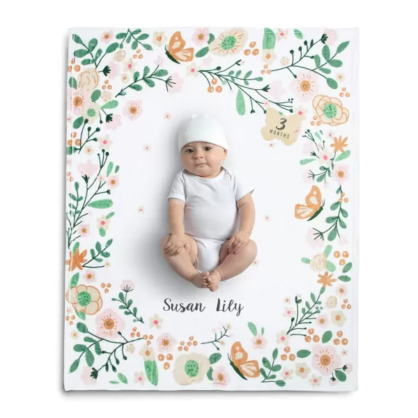 Delta Children Milestone Baby Blanket – Monthly Blanket for Pictures – Photo Blanket for Newborns, Space