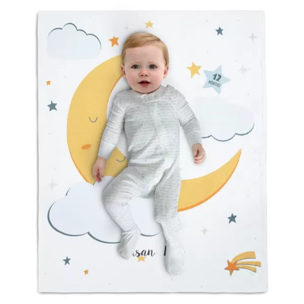 Delta Children Milestone Baby Blanket – Monthly Blanket for Pictures – Photo Blanket for Newborns, Space