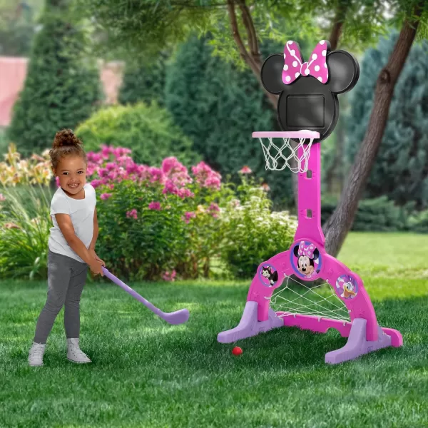 Delta Children - PAW Patrol 4-in-1 Sports Center – Adjustable Easy Score Basketball Hoop, Soccer/Hockey Net and Golf Game, Blue