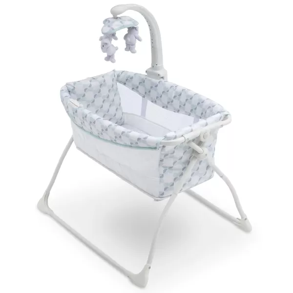 Deluxe Activity Sleeper Bedside Bassinet - Folding Portable Crib for Newborns, Windmill