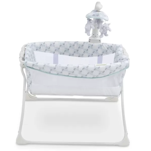 Deluxe Activity Sleeper Bedside Bassinet - Folding Portable Crib for Newborns, Windmill