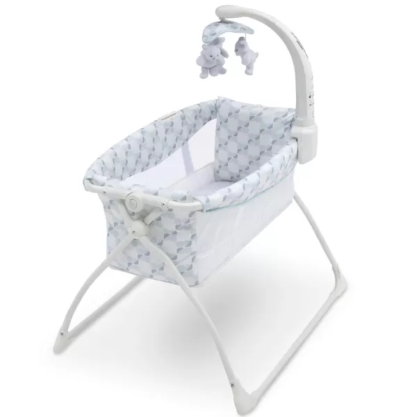 Deluxe Activity Sleeper Bedside Bassinet - Folding Portable Crib for Newborns, Windmill