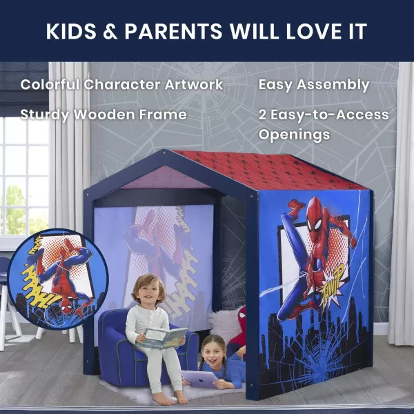 Disney Minnie Mouse Indoor Playhouse with Fabric Tent for Boys and Girls by Delta Children, Great Sleep or Play Area for Kids - Fits Toddler Bed - Greenguard Gold Certified