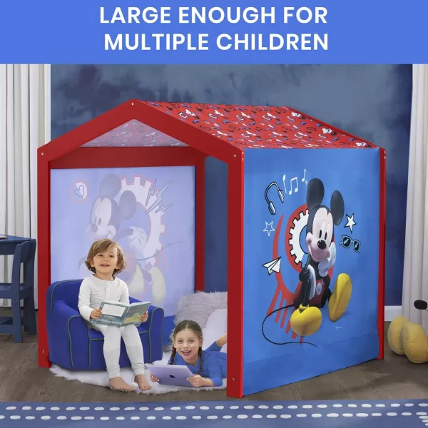 Disney Minnie Mouse Indoor Playhouse with Fabric Tent for Boys and Girls by Delta Children, Great Sleep or Play Area for Kids - Fits Toddler Bed - Greenguard Gold Certified