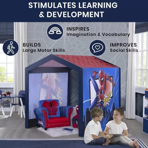 Disney Minnie Mouse Indoor Playhouse with Fabric Tent for Boys and Girls by Delta Children, Great Sleep or Play Area for Kids - Fits Toddler Bed - Greenguard Gold Certified