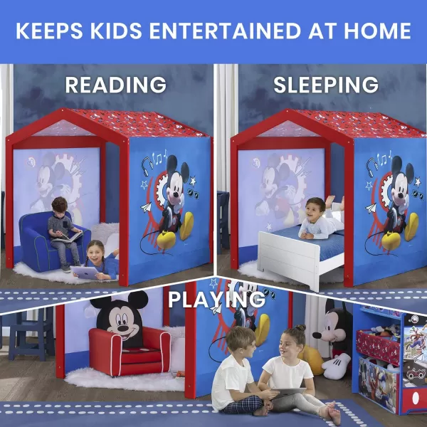 Disney Minnie Mouse Indoor Playhouse with Fabric Tent for Boys and Girls by Delta Children, Great Sleep or Play Area for Kids - Fits Toddler Bed - Greenguard Gold Certified