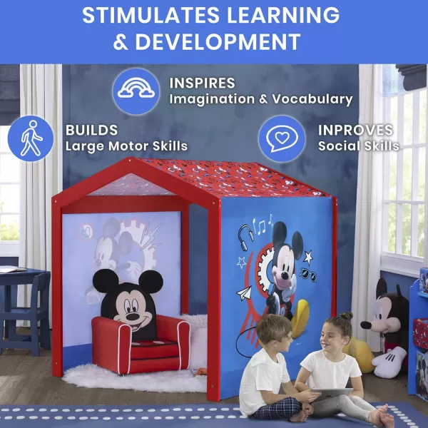 Disney Minnie Mouse Indoor Playhouse with Fabric Tent for Boys and Girls by Delta Children, Great Sleep or Play Area for Kids - Fits Toddler Bed - Greenguard Gold Certified