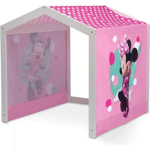 Disney Minnie Mouse Indoor Playhouse with Fabric Tent for Boys and Girls by Delta Children, Great Sleep or Play Area for Kids - Fits Toddler Bed - Greenguard Gold Certified