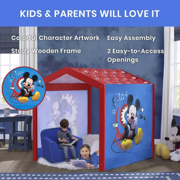 Disney Minnie Mouse Indoor Playhouse with Fabric Tent for Boys and Girls by Delta Children, Great Sleep or Play Area for Kids - Fits Toddler Bed - Greenguard Gold Certified