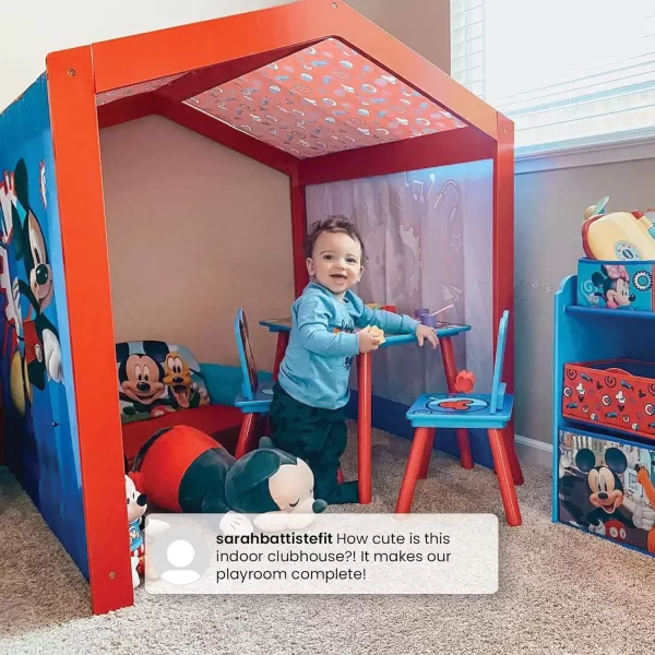 Disney Minnie Mouse Indoor Playhouse with Fabric Tent for Boys and Girls by Delta Children, Great Sleep or Play Area for Kids - Fits Toddler Bed - Greenguard Gold Certified