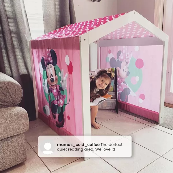 Disney Minnie Mouse Indoor Playhouse with Fabric Tent for Boys and Girls by Delta Children, Great Sleep or Play Area for Kids - Fits Toddler Bed - Greenguard Gold Certified