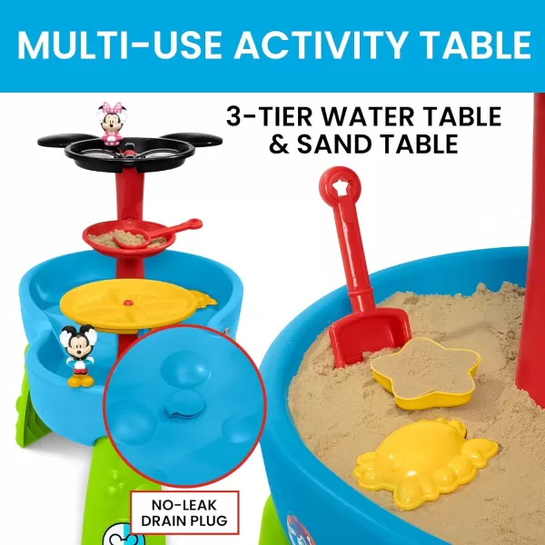 Disney Minnie Mouse Water Table by Delta Children | 3-Tier Water Play Table with 11-Piece Toy Set | Water Sensory Table + Summer Beach Toys for Outside Backyard for Toddlers Ages 2+, Pink