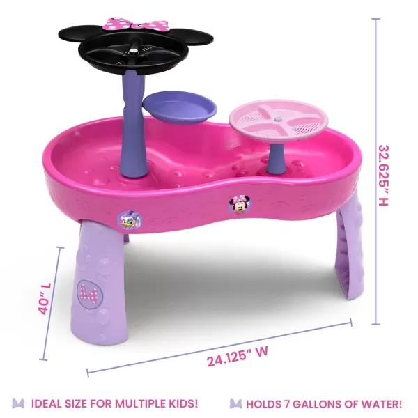Disney Minnie Mouse Water Table by Delta Children | 3-Tier Water Play Table with 11-Piece Toy Set | Water Sensory Table + Summer Beach Toys for Outside Backyard for Toddlers Ages 2+, Pink
