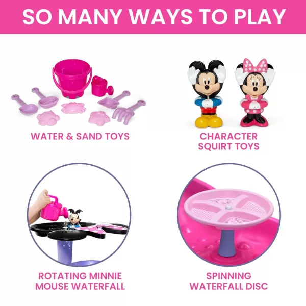 Disney Minnie Mouse Water Table by Delta Children | 3-Tier Water Play Table with 11-Piece Toy Set | Water Sensory Table + Summer Beach Toys for Outside Backyard for Toddlers Ages 2+, Pink