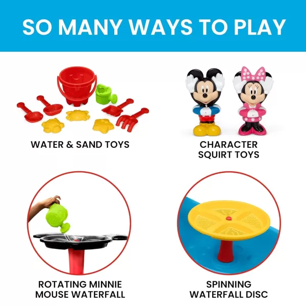 Disney Minnie Mouse Water Table by Delta Children | 3-Tier Water Play Table with 11-Piece Toy Set | Water Sensory Table + Summer Beach Toys for Outside Backyard for Toddlers Ages 2+, Pink