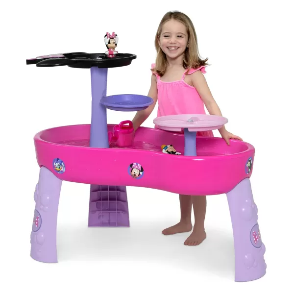 Disney Minnie Mouse Water Table by Delta Children | 3-Tier Water Play Table with 11-Piece Toy Set | Water Sensory Table + Summer Beach Toys for Outside Backyard for Toddlers Ages 2+, Pink