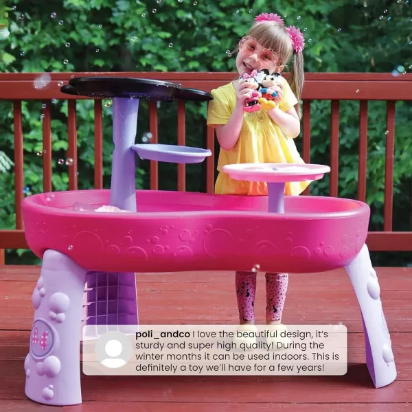 Disney Minnie Mouse Water Table by Delta Children | 3-Tier Water Play Table with 11-Piece Toy Set | Water Sensory Table + Summer Beach Toys for Outside Backyard for Toddlers Ages 2+, Pink