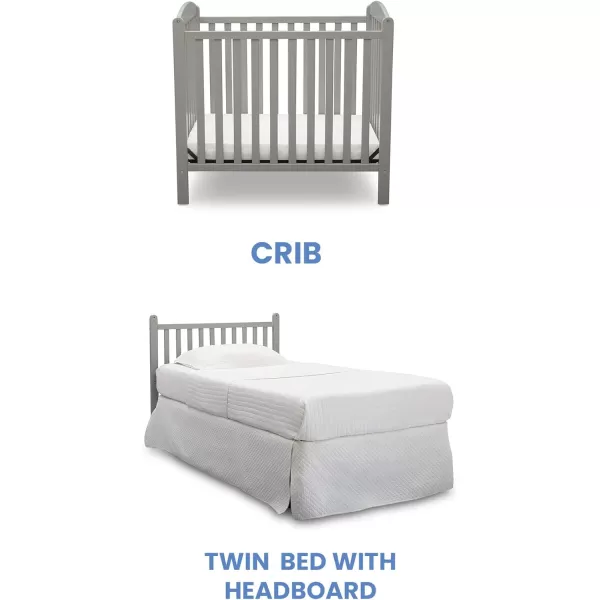 Emery Mini Convertible Baby Crib with 2.75-inch Mattress, Bianca White