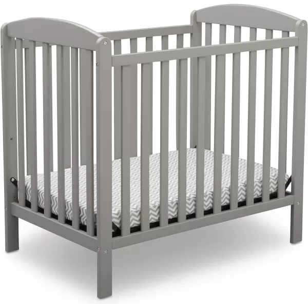 Emery Mini Convertible Baby Crib with 2.75-inch Mattress, Bianca White
