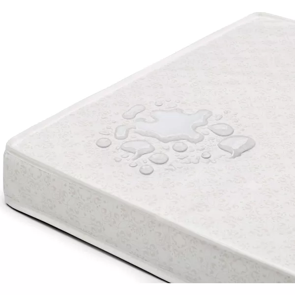 Emery Mini Convertible Baby Crib with 2.75-inch Mattress, Bianca White
