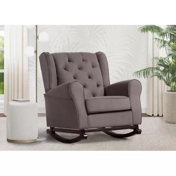 Emma Upholstered Rocking Chair,Wood, Dove Grey