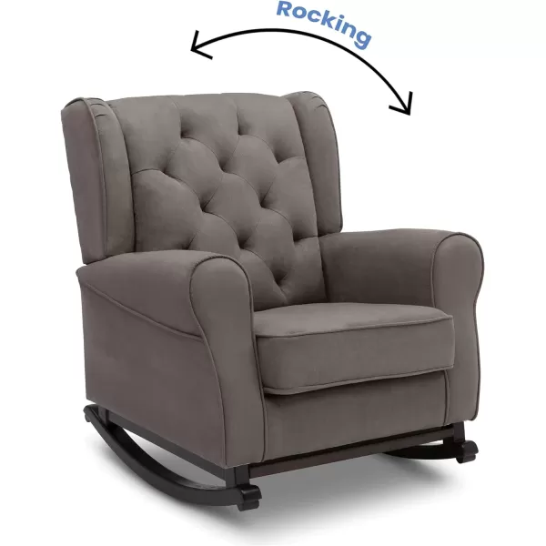 Emma Upholstered Rocking Chair,Wood, Dove Grey