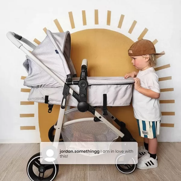 GAP babyGap 2-in-1 Carriage Stroller - Car Seat Compatible - Easy One-Handed Fold - Lightweight Stoller with Oversized Canopy &amp; Reclining Seat - Made with Sustainable Materials, Black Camo