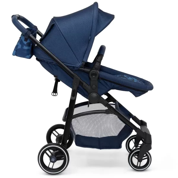 GAP babyGap 2-in-1 Carriage Stroller - Car Seat Compatible - Easy One-Handed Fold - Lightweight Stoller with Oversized Canopy &amp; Reclining Seat - Made with Sustainable Materials, Black Camo