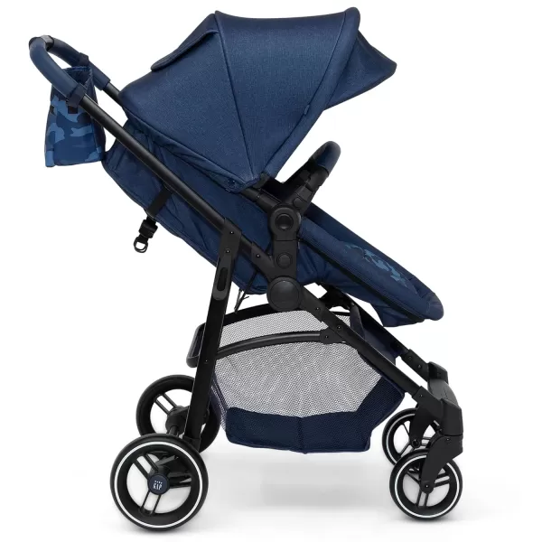GAP babyGap 2-in-1 Carriage Stroller - Car Seat Compatible - Easy One-Handed Fold - Lightweight Stoller with Oversized Canopy &amp; Reclining Seat - Made with Sustainable Materials, Black Camo