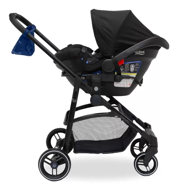 GAP babyGap 2-in-1 Carriage Stroller - Car Seat Compatible - Easy One-Handed Fold - Lightweight Stoller with Oversized Canopy &amp; Reclining Seat - Made with Sustainable Materials, Black Camo
