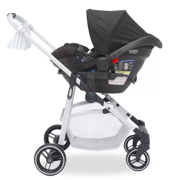GAP babyGap 2-in-1 Carriage Stroller - Car Seat Compatible - Easy One-Handed Fold - Lightweight Stoller with Oversized Canopy &amp; Reclining Seat - Made with Sustainable Materials, Black Camo