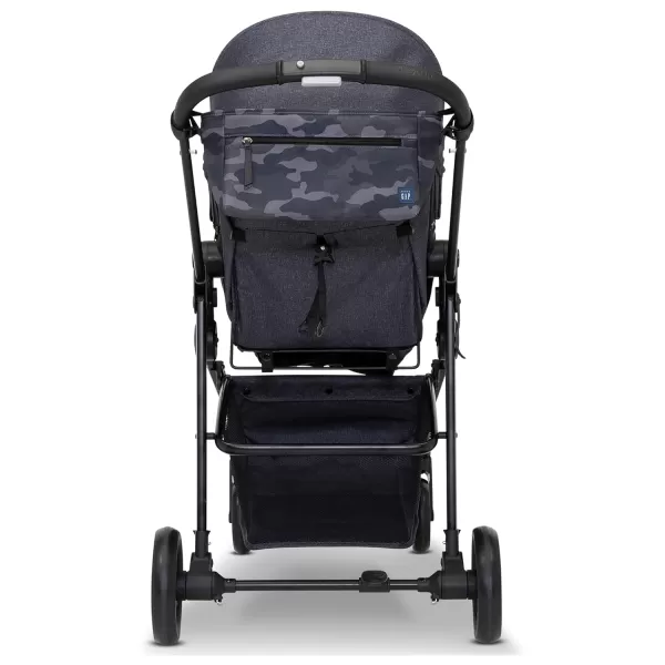 GAP babyGap 2-in-1 Carriage Stroller - Car Seat Compatible - Easy One-Handed Fold - Lightweight Stoller with Oversized Canopy &amp; Reclining Seat - Made with Sustainable Materials, Black Camo