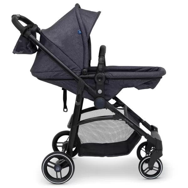 GAP babyGap 2-in-1 Carriage Stroller - Car Seat Compatible - Easy One-Handed Fold - Lightweight Stoller with Oversized Canopy &amp; Reclining Seat - Made with Sustainable Materials, Black Camo