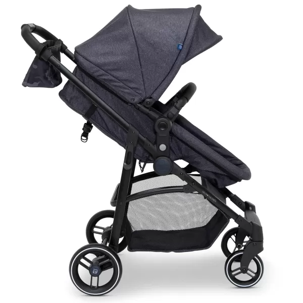 GAP babyGap 2-in-1 Carriage Stroller - Car Seat Compatible - Easy One-Handed Fold - Lightweight Stoller with Oversized Canopy &amp; Reclining Seat - Made with Sustainable Materials, Black Camo
