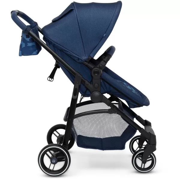 GAP babyGap 2-in-1 Carriage Stroller - Car Seat Compatible - Easy One-Handed Fold - Lightweight Stoller with Oversized Canopy &amp; Reclining Seat - Made with Sustainable Materials, Black Camo