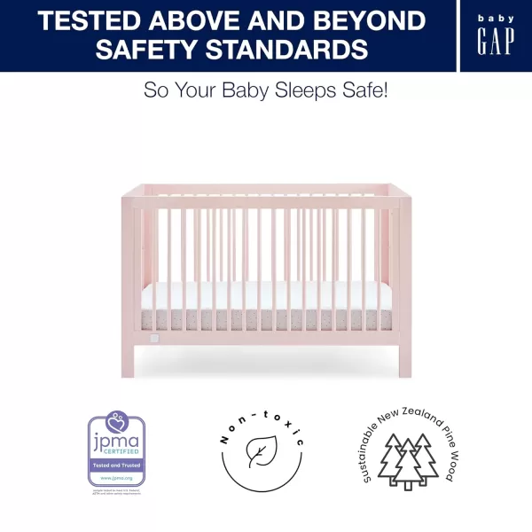GAP babyGap Charlie 6-in-1 Convertible Crib - Greenguard Gold Certified, Blush Pink