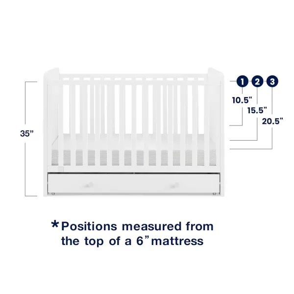 GAP babyGap Graham 4-in-1 Convertible Crib with Storage Drawer - Greenguard Gold Certified, Bianca White