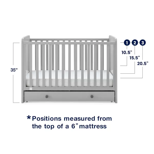 GAP babyGap Graham 4-in-1 Convertible Crib with Storage Drawer - Greenguard Gold Certified, Bianca White