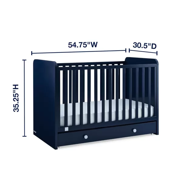 GAP babyGap Graham 4-in-1 Convertible Crib with Storage Drawer - Greenguard Gold Certified, Bianca White