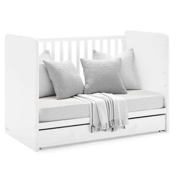 GAP babyGap Graham 4-in-1 Convertible Crib with Storage Drawer - Greenguard Gold Certified, Bianca White