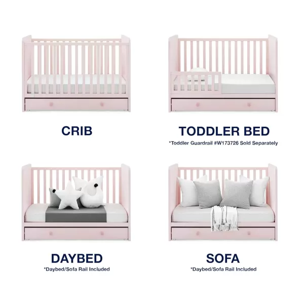 GAP babyGap Graham 4-in-1 Convertible Crib with Storage Drawer - Greenguard Gold Certified, Bianca White